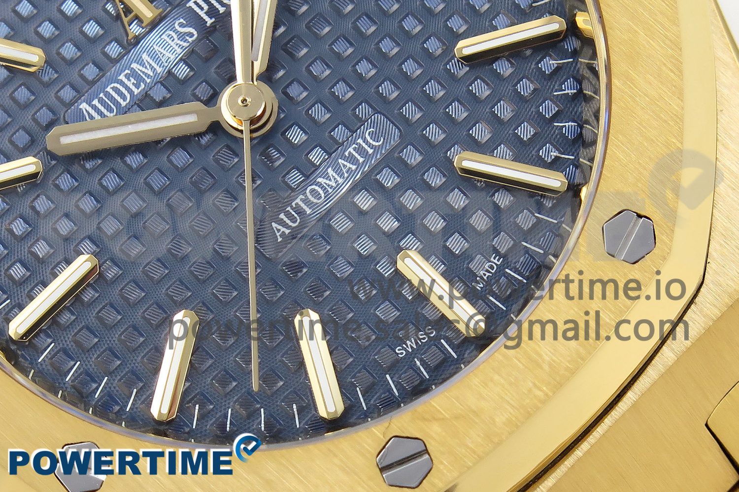 Royal Oak 37mm 15450 YG IPF Best Edition Blue Dial on YG Bracelet SA3120 Super Clone - Image 5