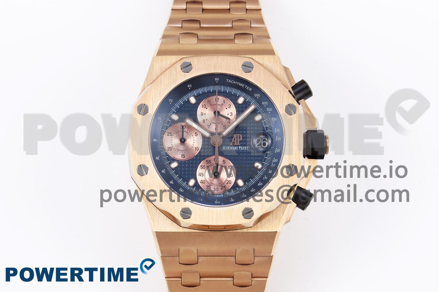 ROYAL OAK OFFSHORE 42MM RG APF 1:1 BEST EDITION BLUE/RG DIAL ON RG BRACELET STRAP A4404 - Image 1