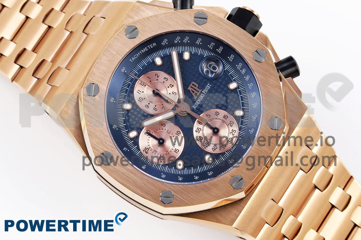 ROYAL OAK OFFSHORE 42MM RG APF 1:1 BEST EDITION BLUE/RG DIAL ON RG BRACELET STRAP A4404 - Image 3