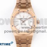 Royal Oak 37mm 15450 RG IPF Best Edition White Dial on RG Bracelet SA3120 Super Clone