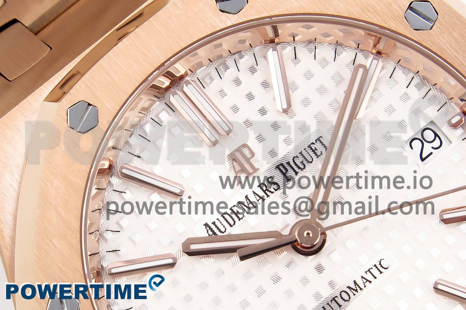 Royal Oak 37mm 15450 RG IPF Best Edition White Dial on RG Bracelet SA3120 Super Clone - Image 4