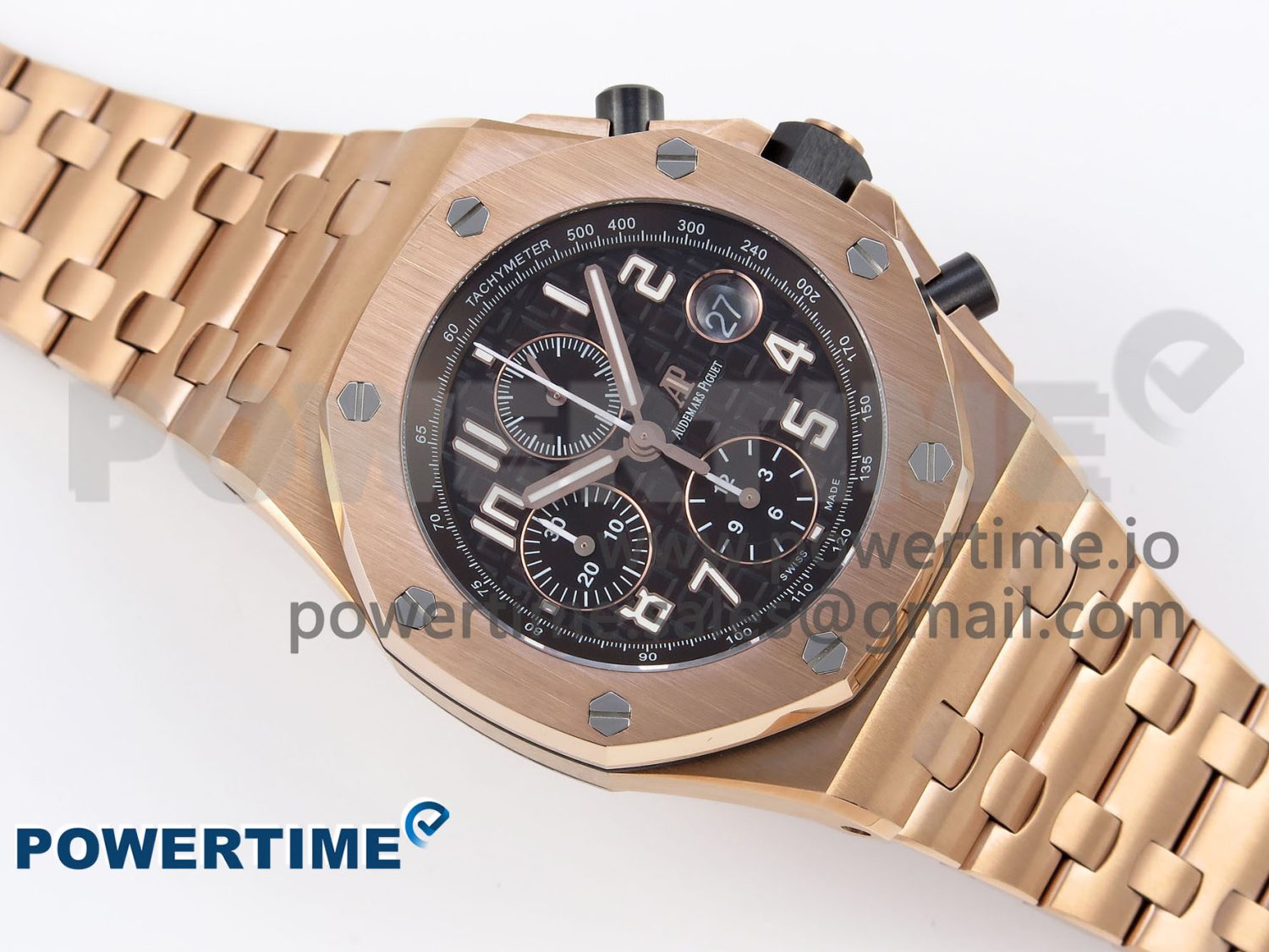 ROYAL OAK OFFSHORE 42MM RG APF 1:1 BEST EDITION BROWN DIAL ON RG BRACELET A3126 - Image 3