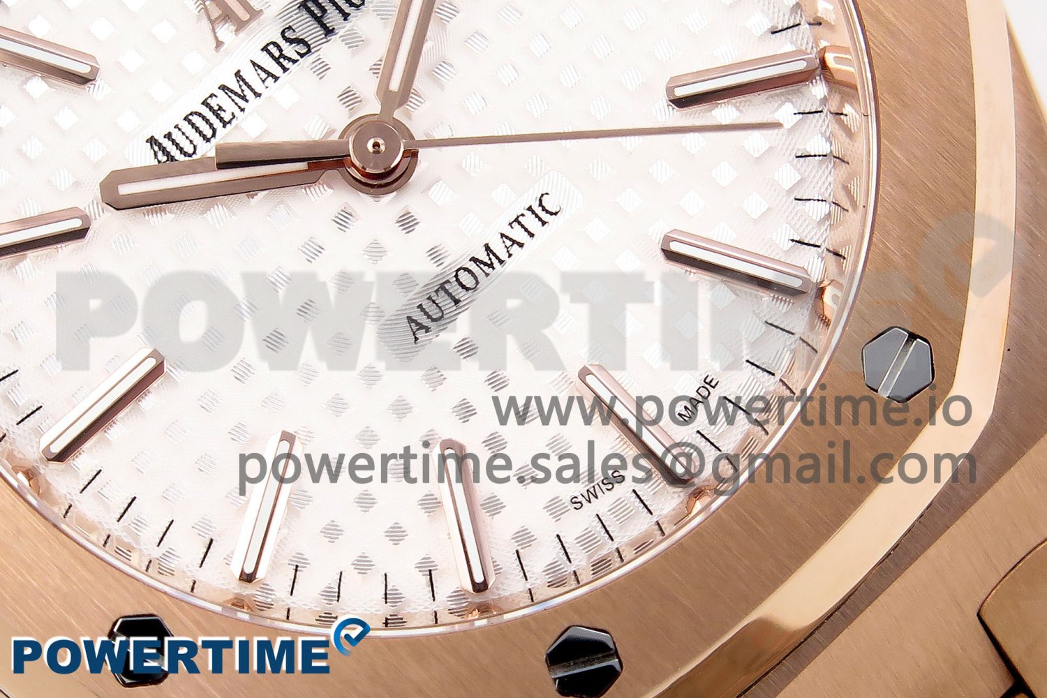 Royal Oak 37mm 15450 RG IPF Best Edition White Dial on RG Bracelet SA3120 Super Clone - Image 5