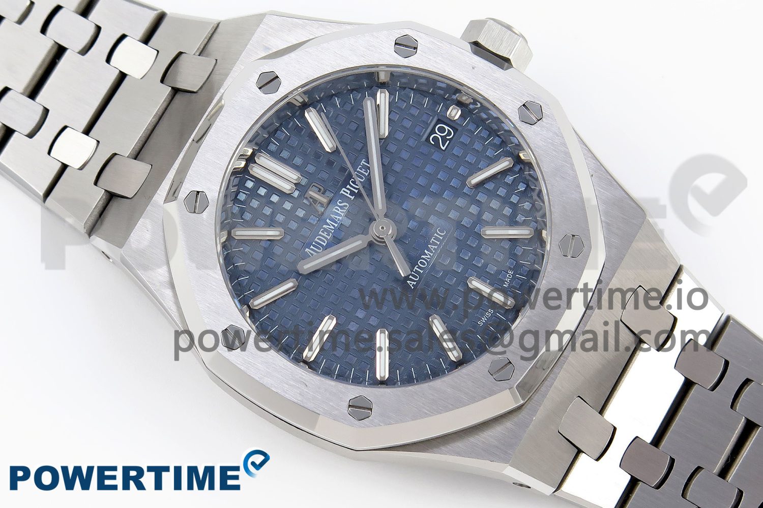 Royal Oak 37mm 15450 SS IPF Best Edition Blue Dial on SS Bracelet SA3120 Super Clone - Image 3