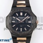 NAUTILUS 5711 DIW CARBON DIWF 1:1 BEST EDITION BLACK TEXTURED DIAL ON CARBON/RG BRACELET 324CS