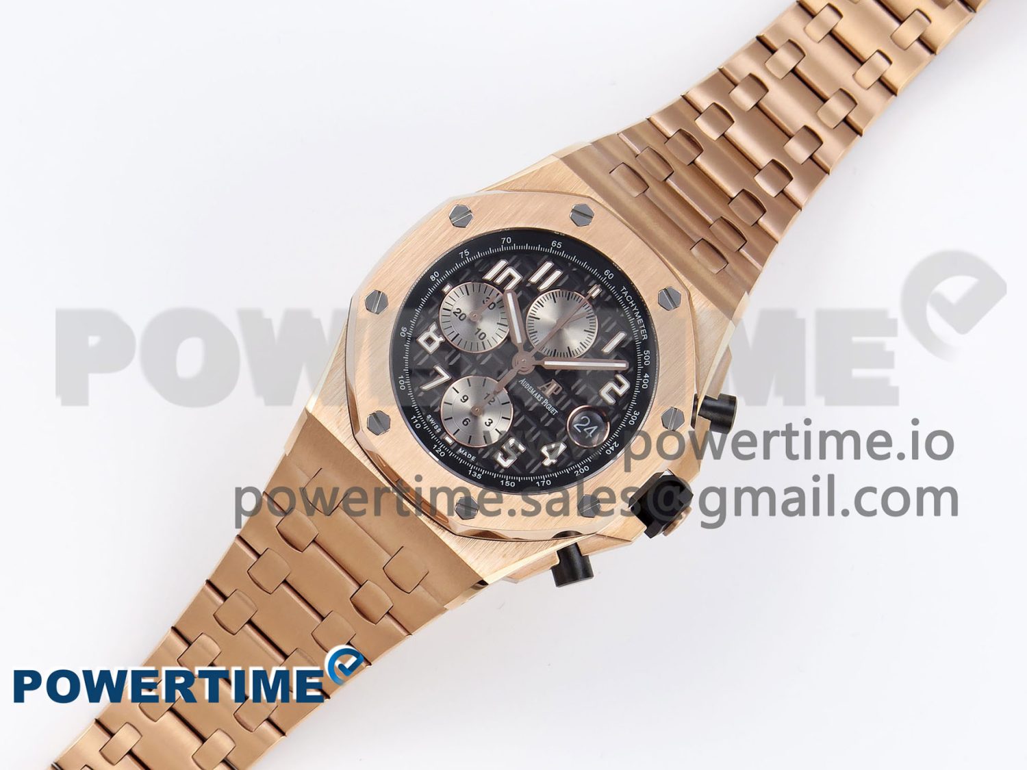 ROYAL OAK OFFSHORE 42MM RG APF 1:1 BEST EDITION BLACK/ SILVER DIAL ON RG BRACELET A3126 - Image 2