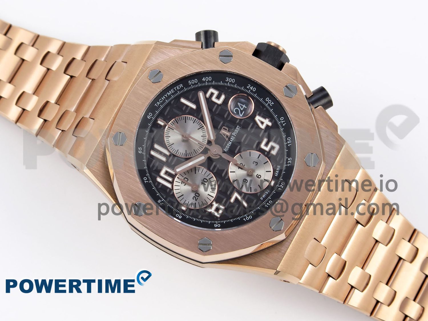 ROYAL OAK OFFSHORE 42MM RG APF 1:1 BEST EDITION BLACK/ SILVER DIAL ON RG BRACELET A3126 - Image 3