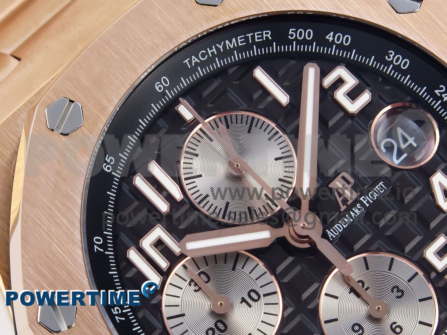 ROYAL OAK OFFSHORE 42MM RG APF 1:1 BEST EDITION BLACK/ SILVER DIAL ON RG BRACELET A3126 - Image 4