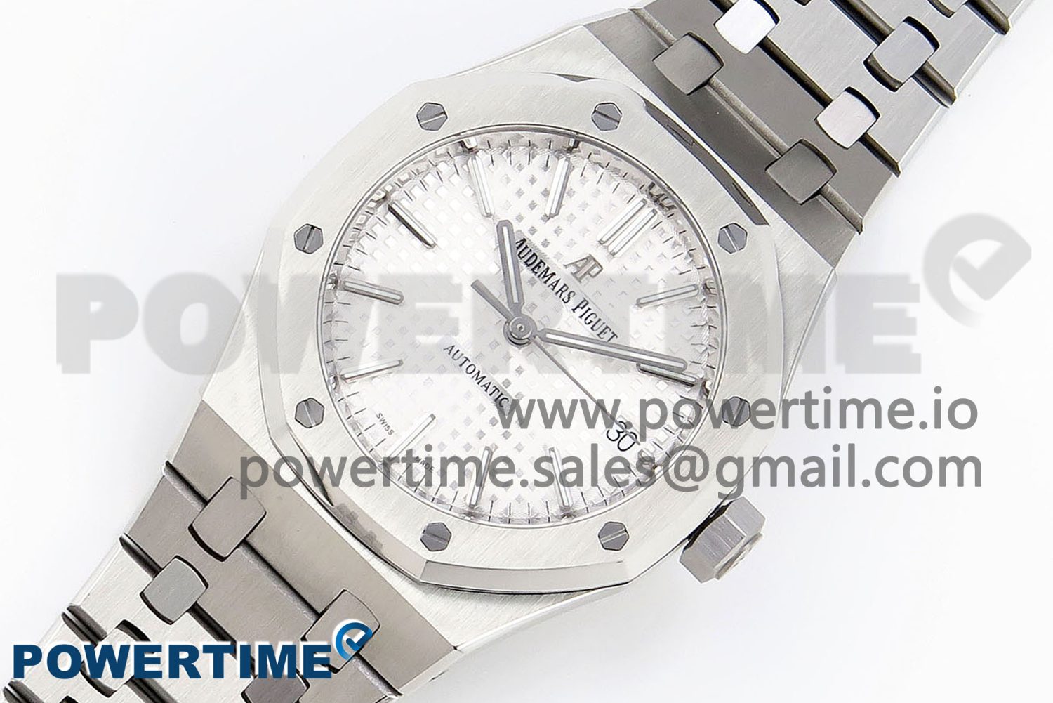 Royal Oak 37mm 15450 SS IPF Best Edition White Dial on SS Bracelet SA3120 Super Clone - Image 2