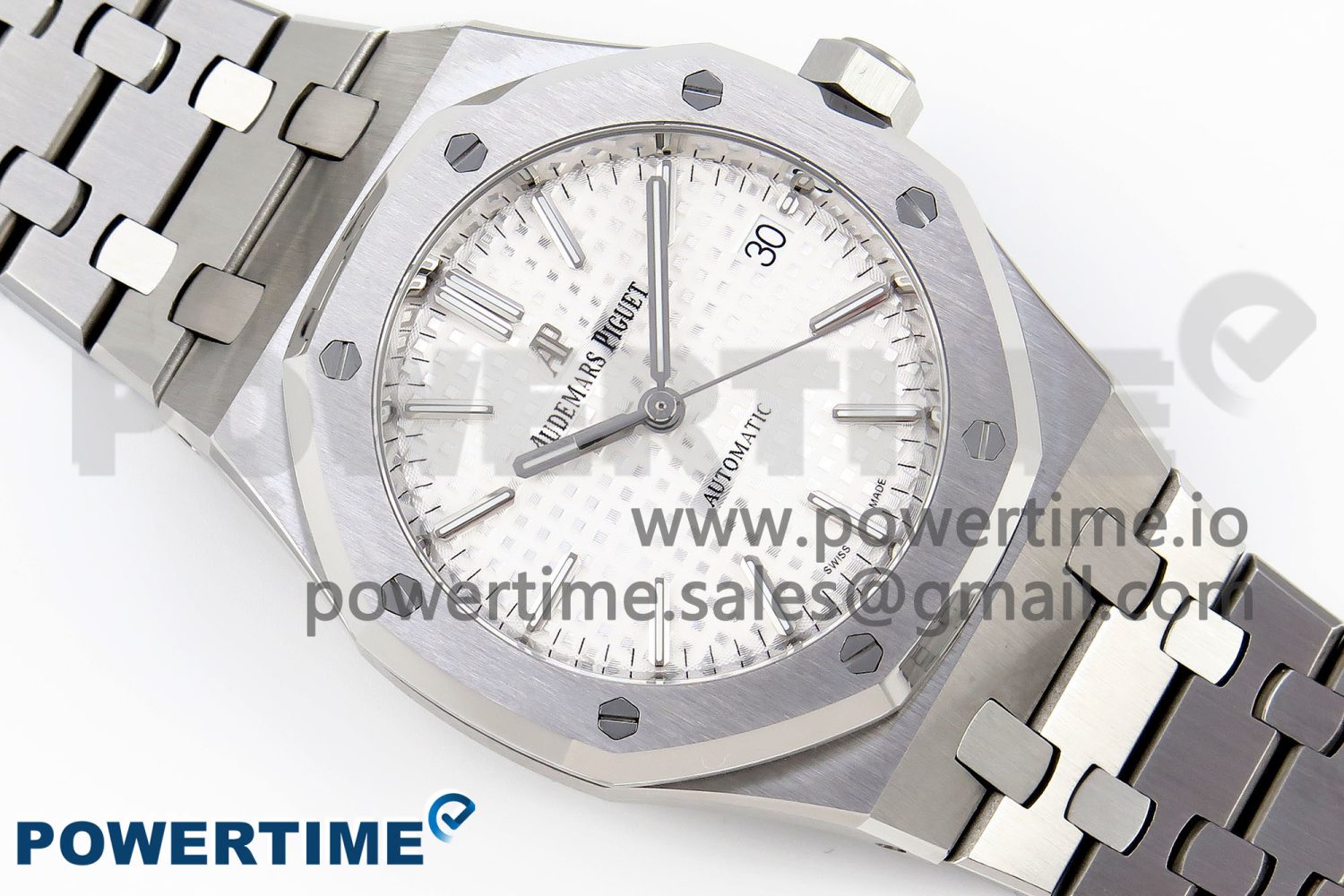 Royal Oak 37mm 15450 SS IPF Best Edition White Dial on SS Bracelet SA3120 Super Clone - Image 3
