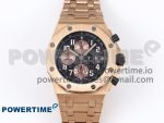 ROYAL OAK OFFSHORE 42MM RG APF 1:1 BEST EDITION BLACK/ RG DIAL ON RG BRACELET A3126