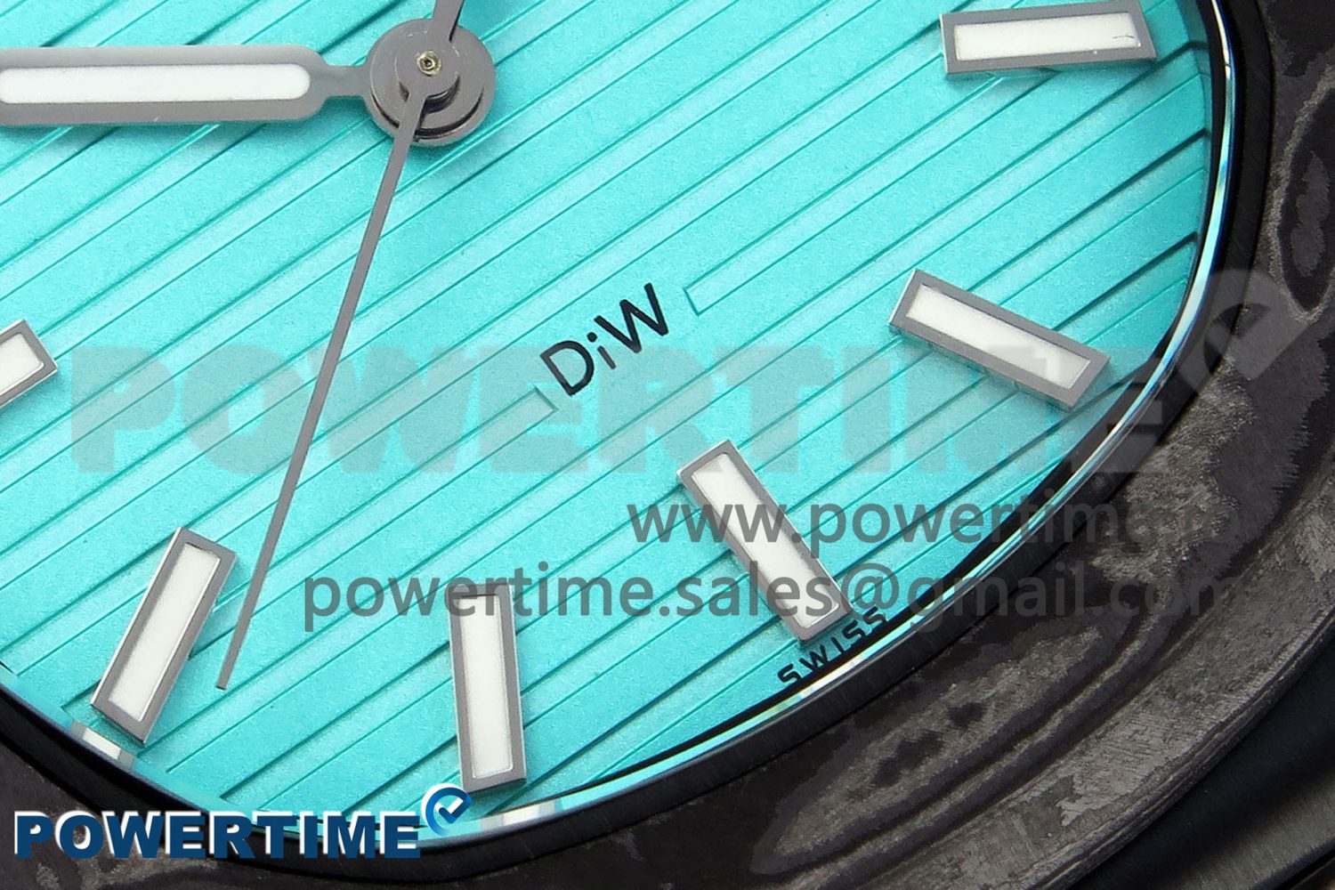 NAUTILUS 5711 DIW CARBON DIWF 1:1 BEST EDITION TIFFANY BLUE TEXTURED DIAL ON CARBON/PVD BRACELET 324CS - Image 5