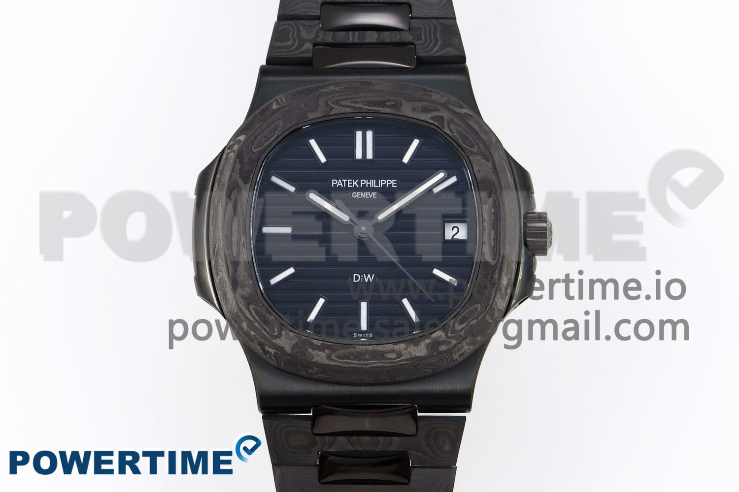 NAUTILUS 5711 DIW CARBON DIWF 1:1 BEST EDITION BLUE TEXTURED DIAL ON CARBON/PVD BRACELET 324CS - Image 1
