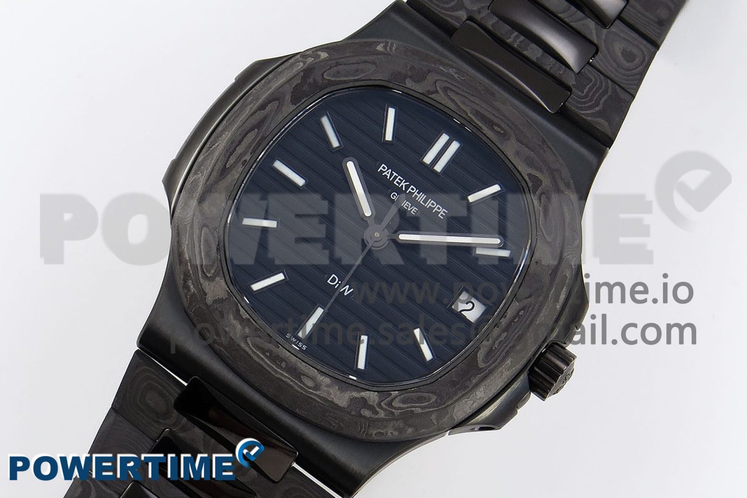 NAUTILUS 5711 DIW CARBON DIWF 1:1 BEST EDITION BLUE TEXTURED DIAL ON CARBON/PVD BRACELET 324CS - Image 2