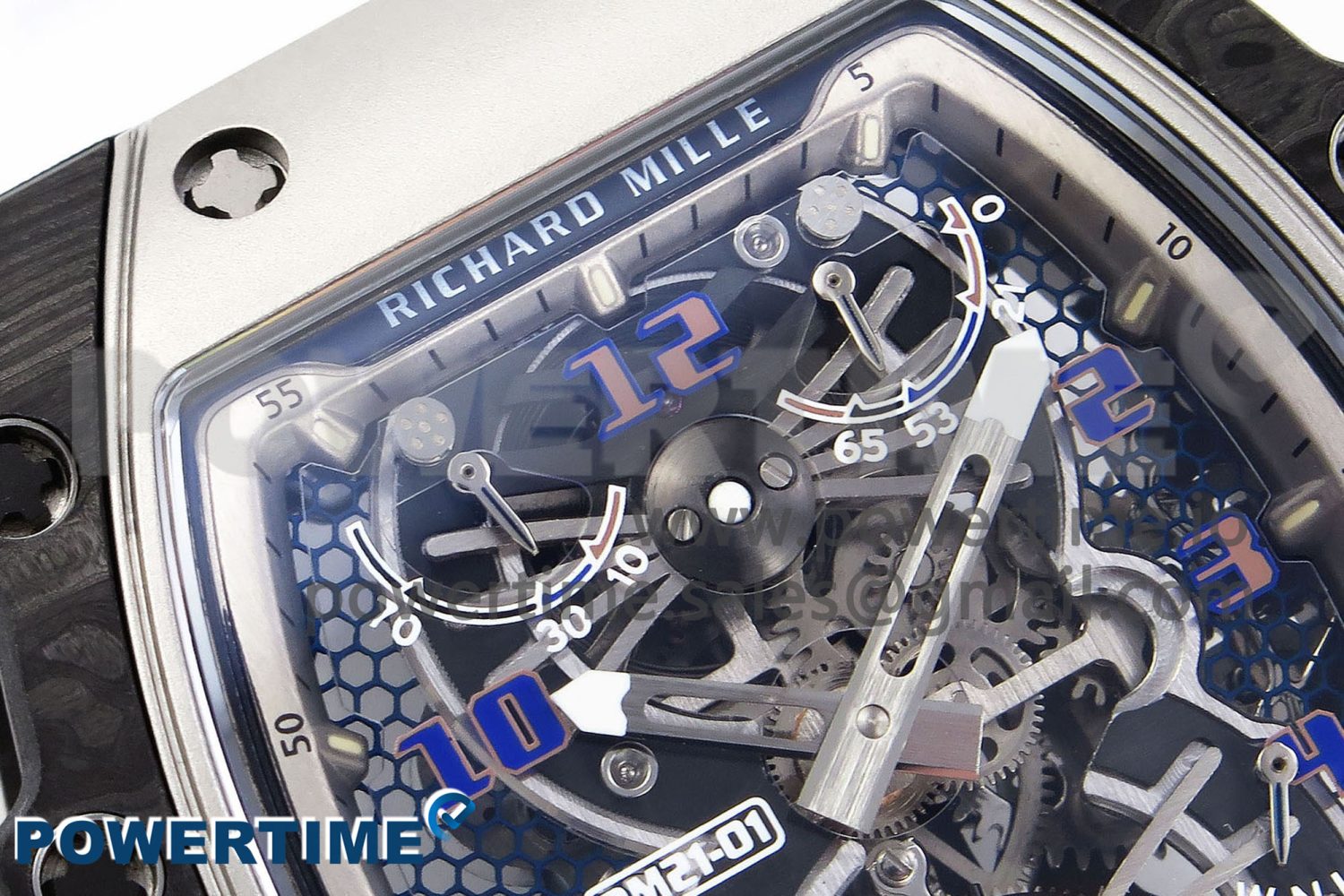 RM21-01 TOURBILLON NTPT RMF BEST EDITION SKELETON DIAL ON WHITE RUBBER STRAP - Image 4