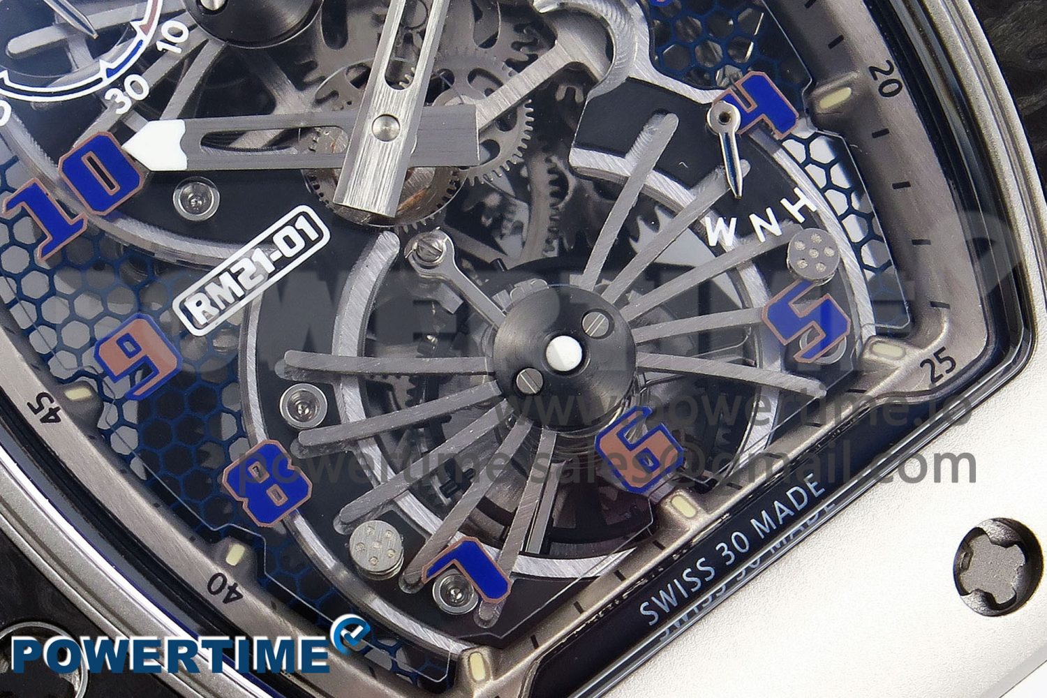 RM21-01 TOURBILLON NTPT RMF BEST EDITION SKELETON DIAL ON WHITE RUBBER STRAP - Image 5