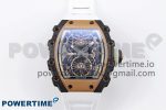 RM21-01 TOURBILLON NTPT RMF BEST EDITION RG BEZEL SKELETON DIAL ON WHITE RUBBER STRAP