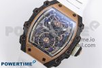 RM21-01 TOURBILLON NTPT RMF BEST EDITION RG BEZEL SKELETON DIAL ON WHITE RUBBER STRAP - Image 2