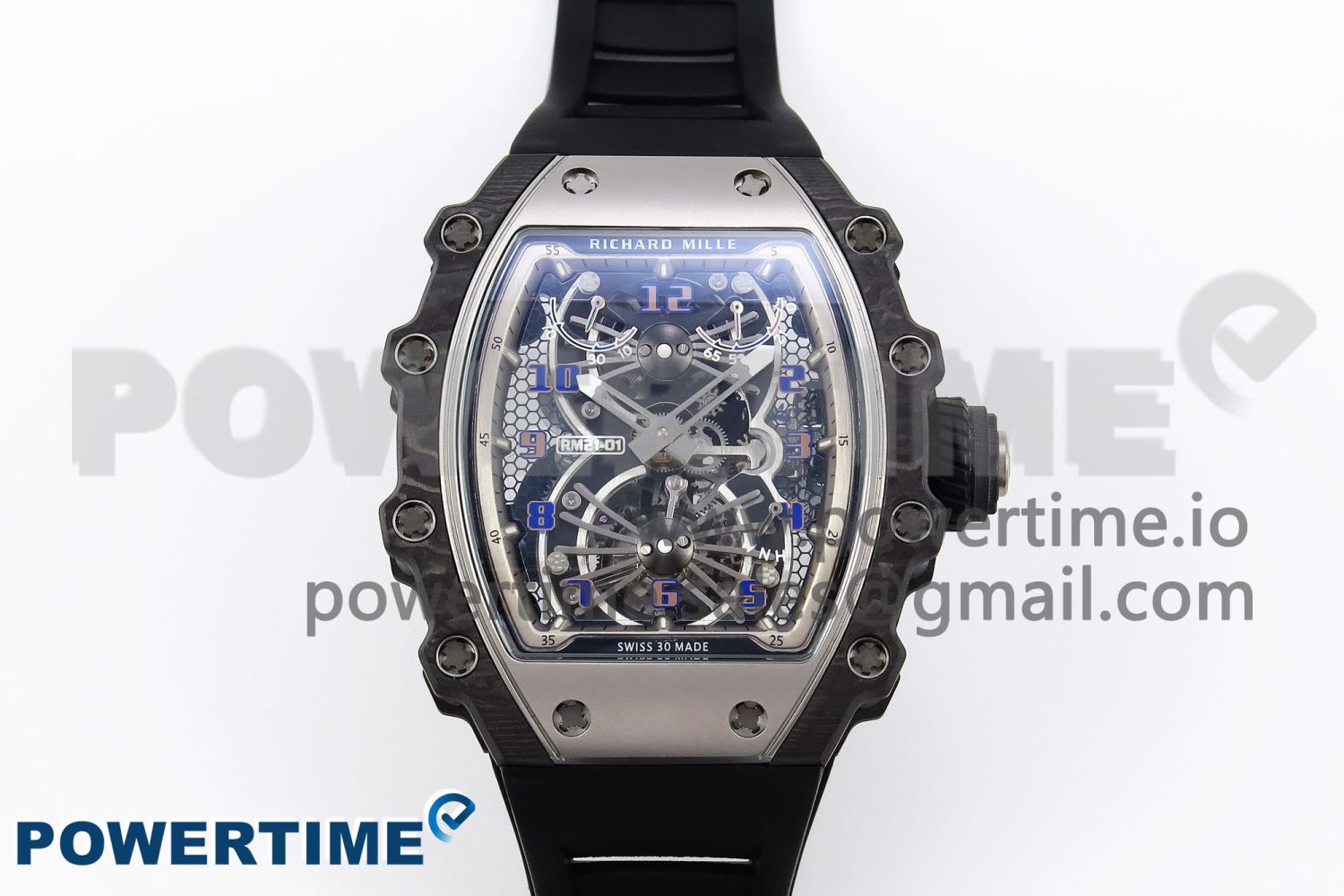 RM21-01 TOURBILLON NTPT RMF BEST EDITION SKELETON DIAL ON BLACK RUBBER STRAP - Image 1