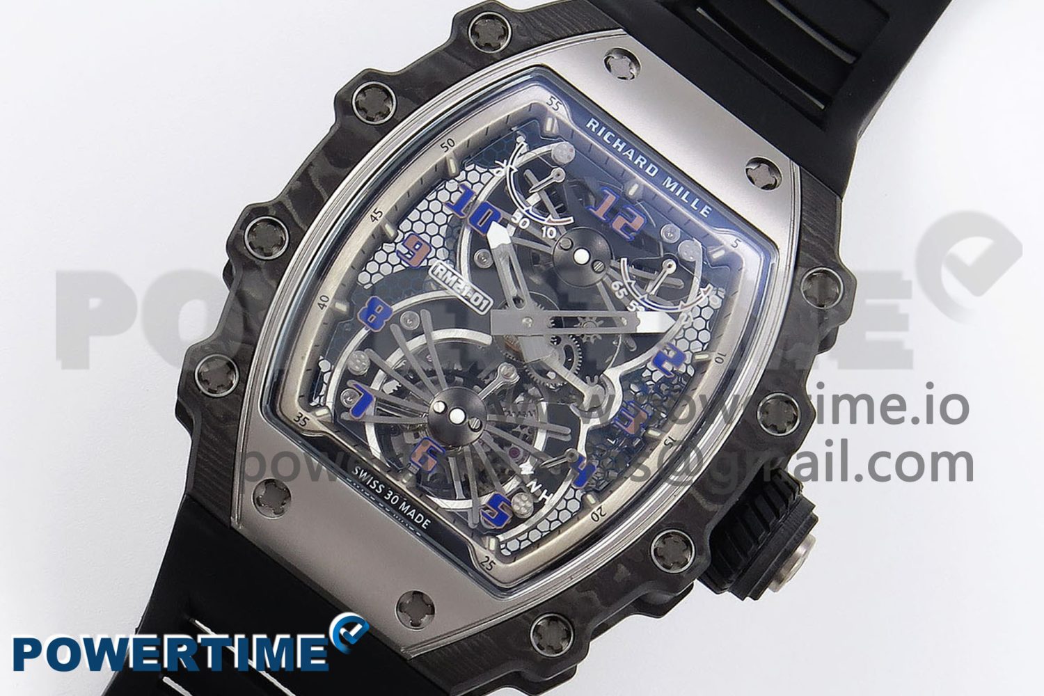 RM21-01 TOURBILLON NTPT RMF BEST EDITION SKELETON DIAL ON BLACK RUBBER STRAP - Image 2