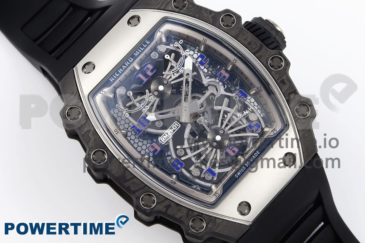 RM21-01 TOURBILLON NTPT RMF BEST EDITION SKELETON DIAL ON BLACK RUBBER STRAP - Image 3