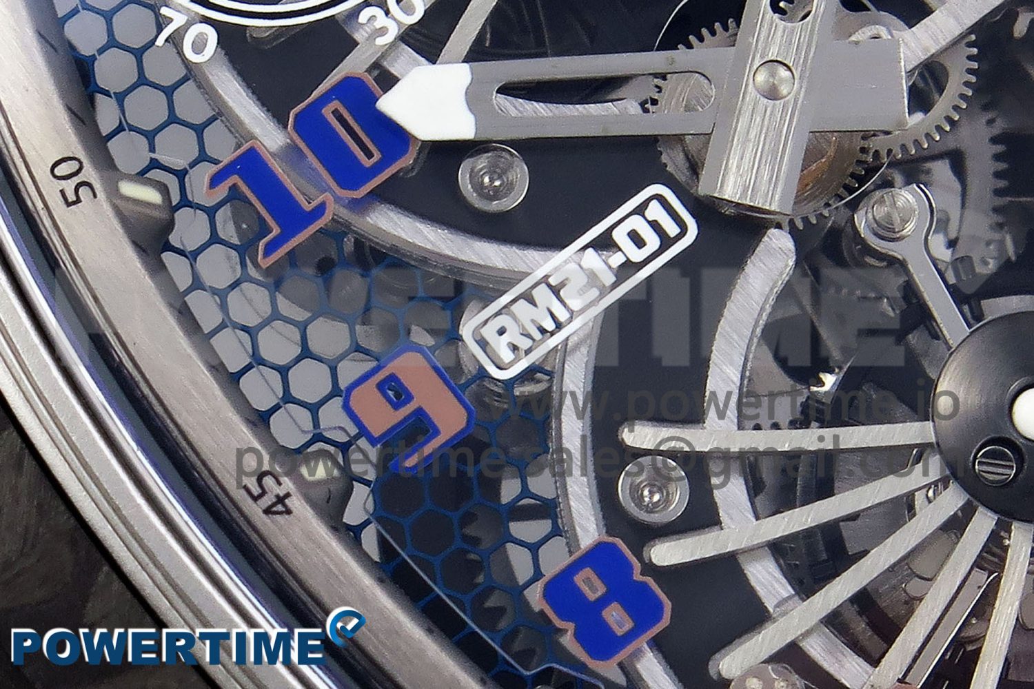 RM21-01 TOURBILLON NTPT RMF BEST EDITION SKELETON DIAL ON WHITE RUBBER STRAP - Image 6