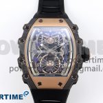 RM21-01 TOURBILLON NTPT RMF BEST EDITION RG BEZEL SKELETON DIAL ON BLACK RUBBER STRAP