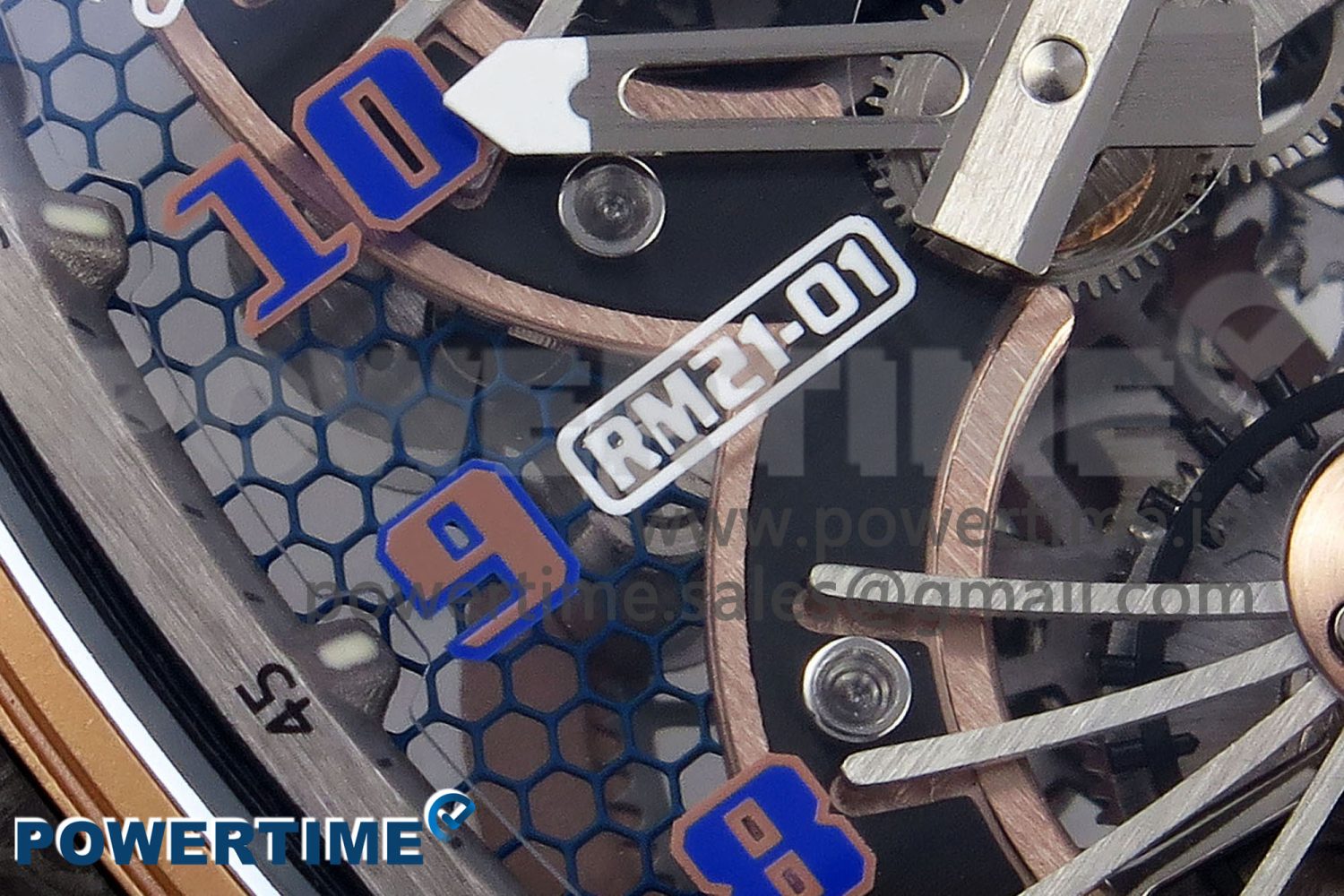 RM21-01 TOURBILLON NTPT RMF BEST EDITION RG BEZEL SKELETON DIAL ON BLACK RUBBER STRAP - Image 6