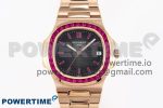 NAUTILUS 5711 RG GPF 1:1 BEST EDITION GRAY DIAL PURPLE DIAMONDS BEZEL ON RG BRACELET 324CS