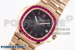 NAUTILUS 5711 RG GPF 1:1 BEST EDITION GRAY DIAL PURPLE DIAMONDS BEZEL ON RG BRACELET 324CS - Image 2