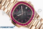 NAUTILUS 5711 RG GPF 1:1 BEST EDITION GRAY DIAL PURPLE DIAMONDS BEZEL ON RG BRACELET 324CS - Image 3
