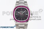 NAUTILUS 5711 SS GPF 1:1 BEST EDITION GRAY DIAL PURPLE DIAMONDS BEZEL ON SS BRACELET 324CS