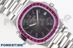 NAUTILUS 5711 SS GPF 1:1 BEST EDITION GRAY DIAL PURPLE DIAMONDS BEZEL ON SS BRACELET 324CS - Image 3