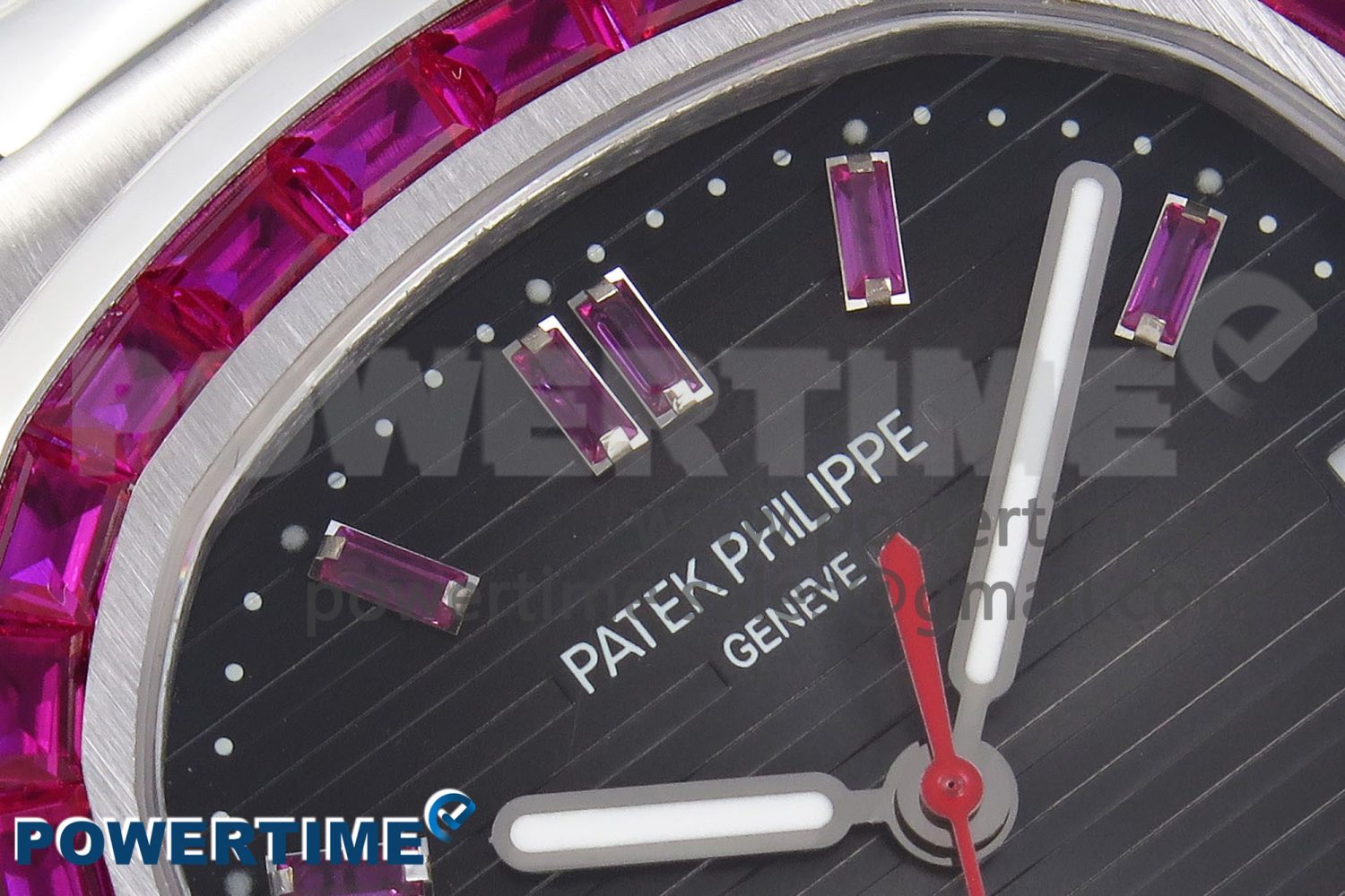 NAUTILUS 5711 SS GPF 1:1 BEST EDITION GRAY DIAL PURPLE DIAMONDS BEZEL ON SS BRACELET 324CS - Image 4