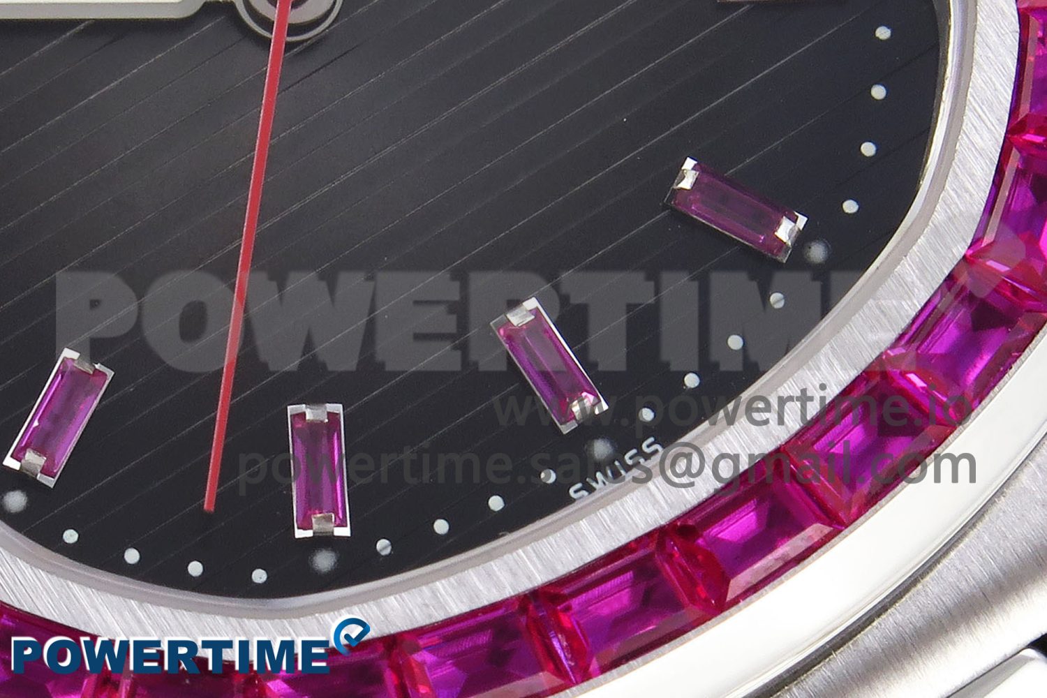 NAUTILUS 5711 SS GPF 1:1 BEST EDITION GRAY DIAL PURPLE DIAMONDS BEZEL ON SS BRACELET 324CS - Image 5