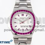NAUTILUS 5711 SS GPF 1:1 BEST EDITION WHITE DIAL PURPLE DIAMONDS BEZEL ON SS BRACELET 324CS