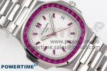 NAUTILUS 5711 SS GPF 1:1 BEST EDITION WHITE DIAL PURPLE DIAMONDS BEZEL ON SS BRACELET 324CS - Image 3