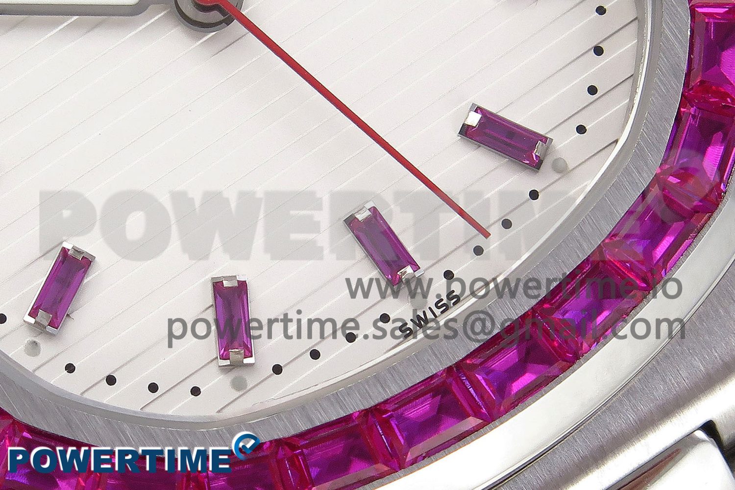 NAUTILUS 5711 SS GPF 1:1 BEST EDITION WHITE DIAL PURPLE DIAMONDS BEZEL ON SS BRACELET 324CS - Image 5