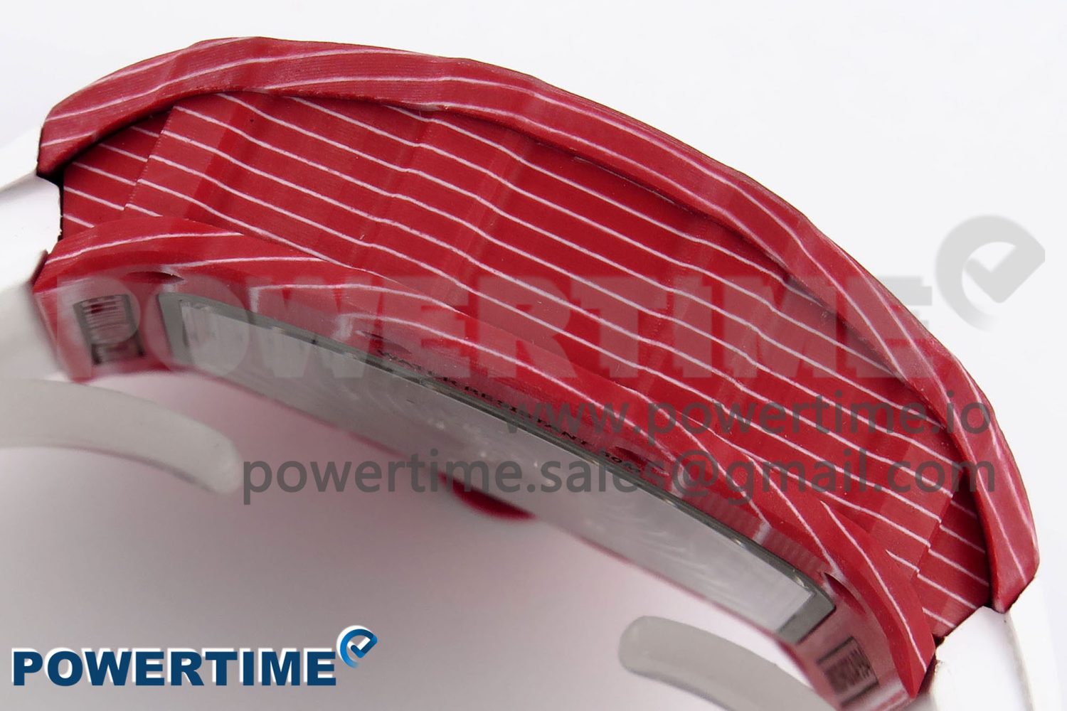 RM035 RED CARBON T+F BEST EDITION SKELETON DIAL ON WHITE RUBBER STRAP CLONE RMUL2 - Image 8