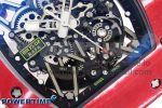 RM035 RED CARBON T+F BEST EDITION SKELETON DIAL ON WHITE RUBBER STRAP CLONE RMUL2 - Image 5
