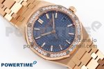 ROYAL OAK 33MM LADIES RG 8F BEST EDITION BLUE DIAL DIAMONDS BEZEL ON RG BRACELET QUARTZ - Image 3