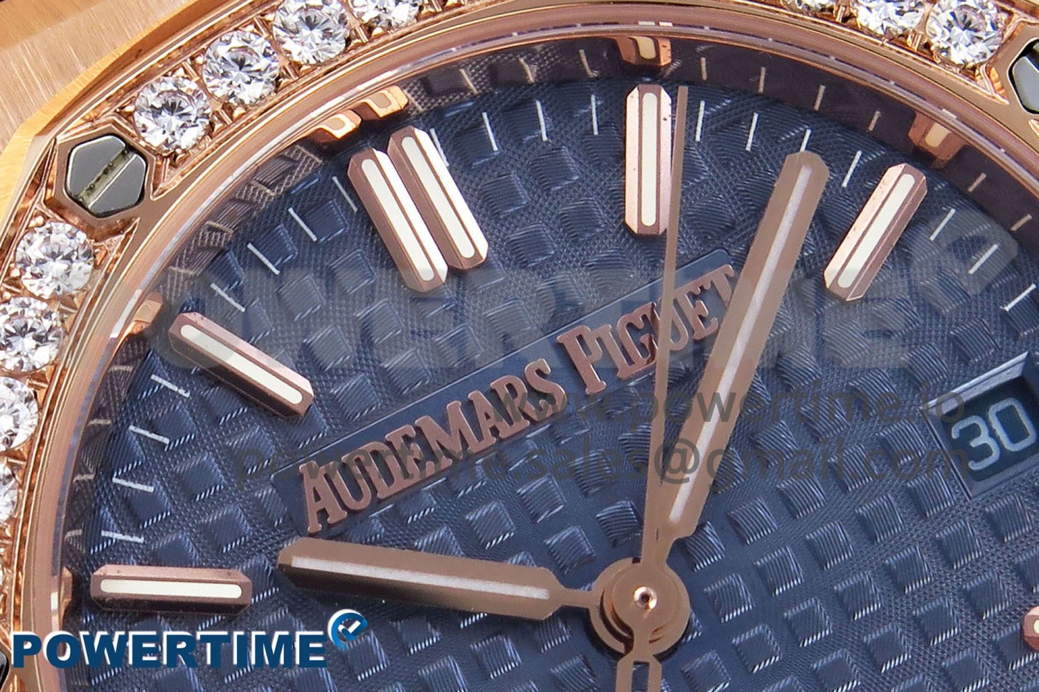 ROYAL OAK 33MM LADIES RG 8F BEST EDITION BLUE DIAL DIAMONDS BEZEL ON RG BRACELET QUARTZ - Image 4
