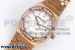 ROYAL OAK 33MM LADIES RG 8F BEST EDITION WHITE DIAL DIAMONDS BEZEL ON RG BRACELET QUARTZ - Image 2
