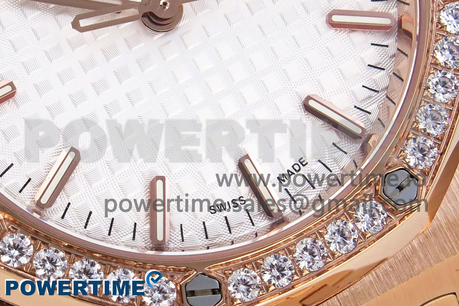 ROYAL OAK 33MM LADIES RG 8F BEST EDITION WHITE DIAL DIAMONDS BEZEL ON RG BRACELET QUARTZ - Image 5