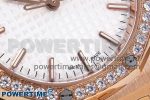 ROYAL OAK 33MM LADIES RG 8F BEST EDITION WHITE DIAL DIAMONDS BEZEL ON RG BRACELET QUARTZ - Image 5