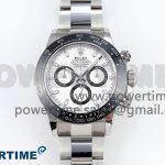 DAYTONA 116500 APSF 1:1 BEST EDITION WHITE DIAL ON SS BRACELET SH4130