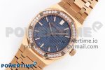 ROYAL OAK 33MM LADIES RG 8F BEST EDITION BLUE DIAL DIAMONDS BEZEL ON RG BRACELET QUARTZ - Image 2