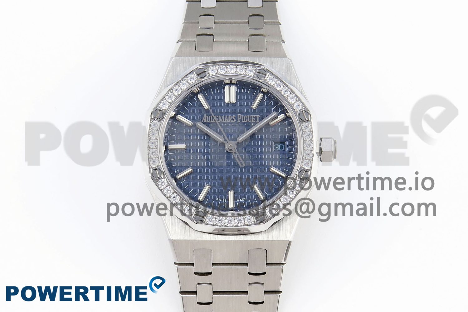 ROYAL OAK 33MM LADIES SS 8F BEST EDITION BLUE DIAL DIAMONDS BEZEL ON SS BRACELET QUARTZ - Image 1