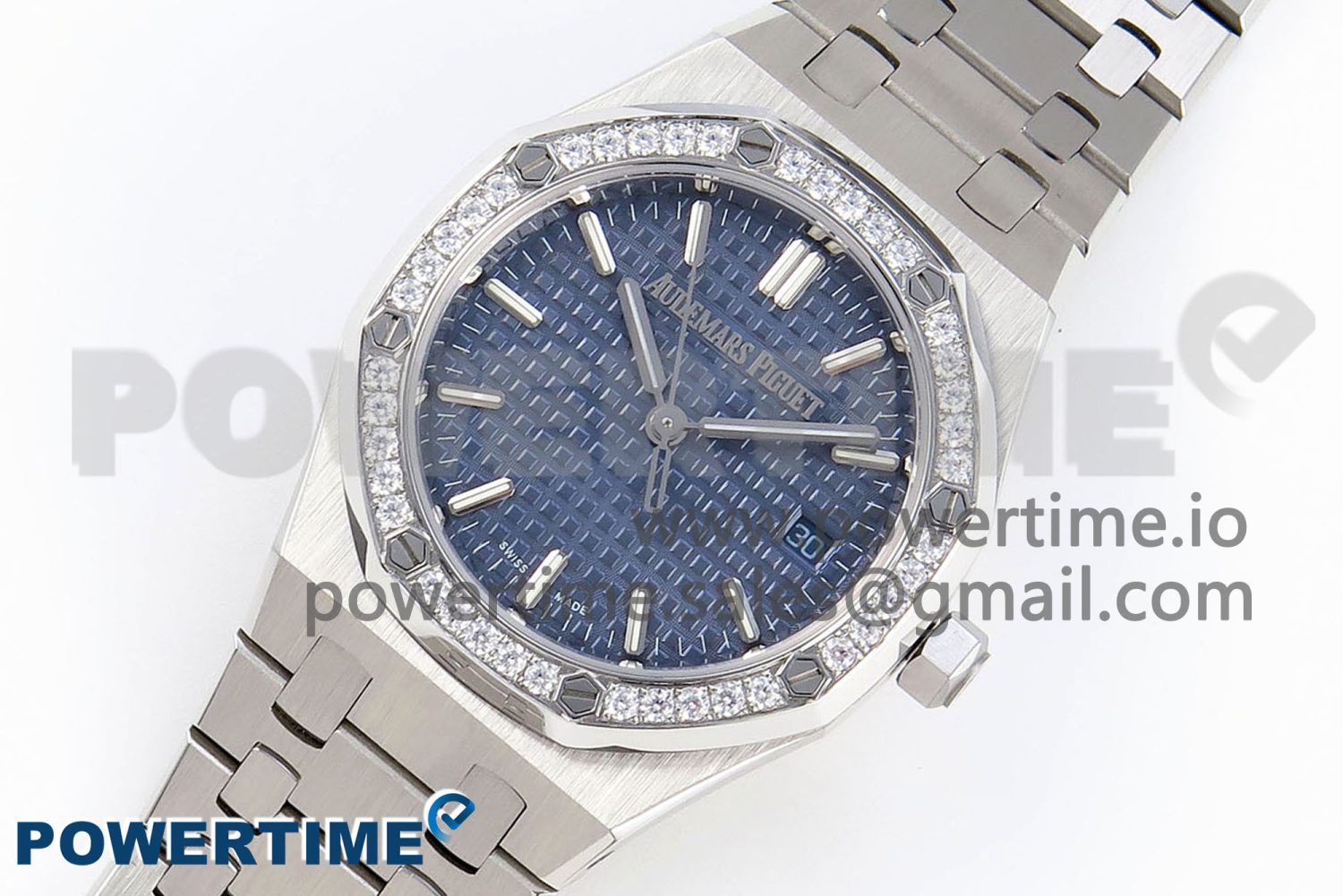 ROYAL OAK 33MM LADIES SS 8F BEST EDITION BLUE DIAL DIAMONDS BEZEL ON SS BRACELET QUARTZ - Image 2