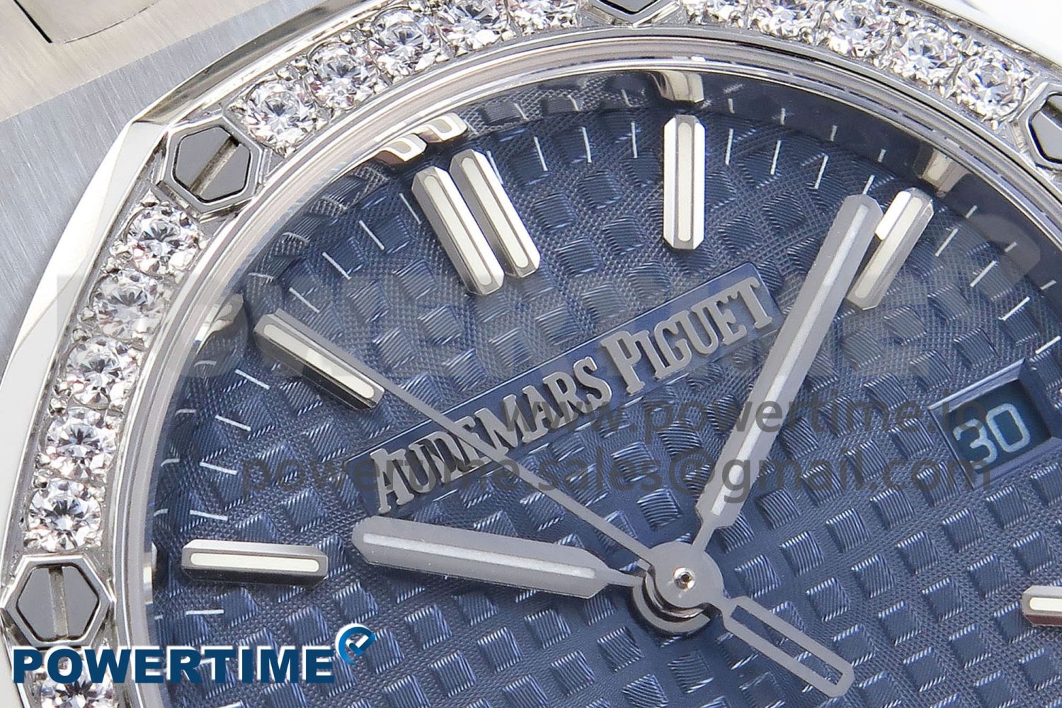 ROYAL OAK 33MM LADIES SS 8F BEST EDITION BLUE DIAL DIAMONDS BEZEL ON SS BRACELET QUARTZ - Image 4
